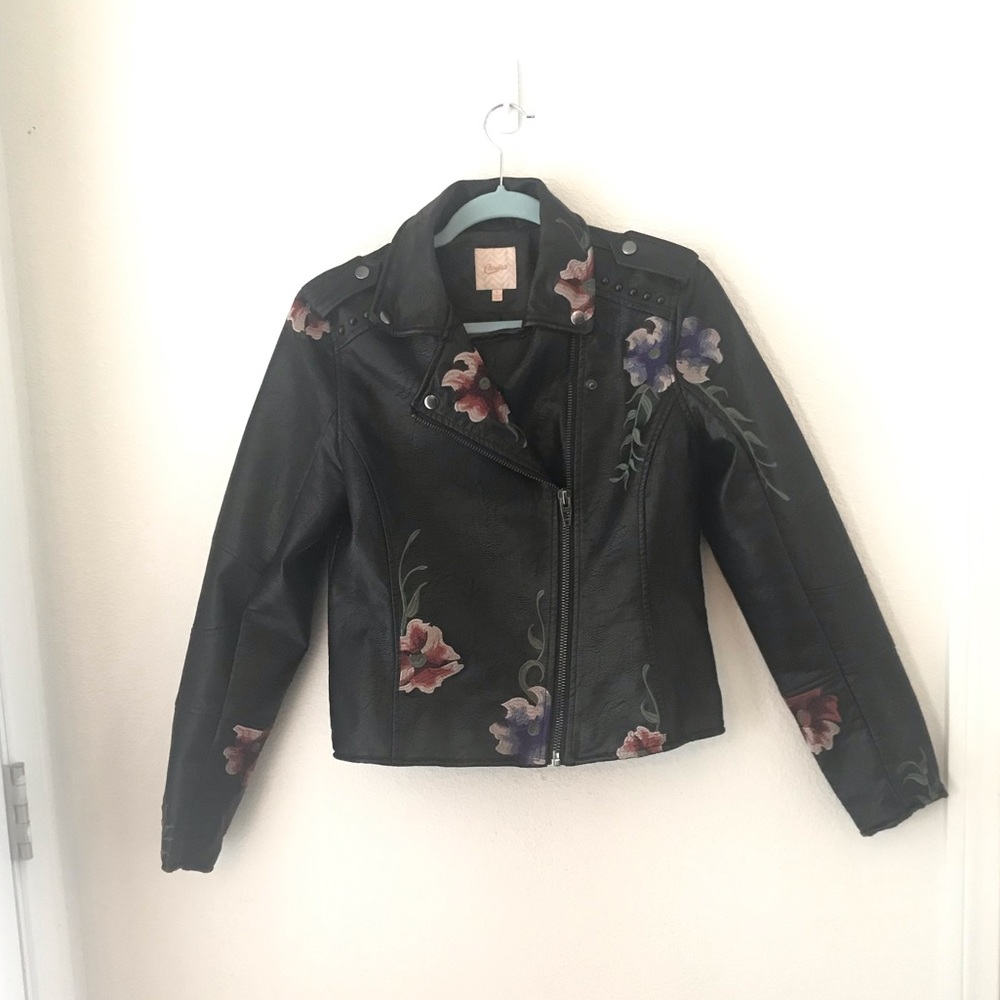 COPY - Vegan Leather Jacket with Embroidery